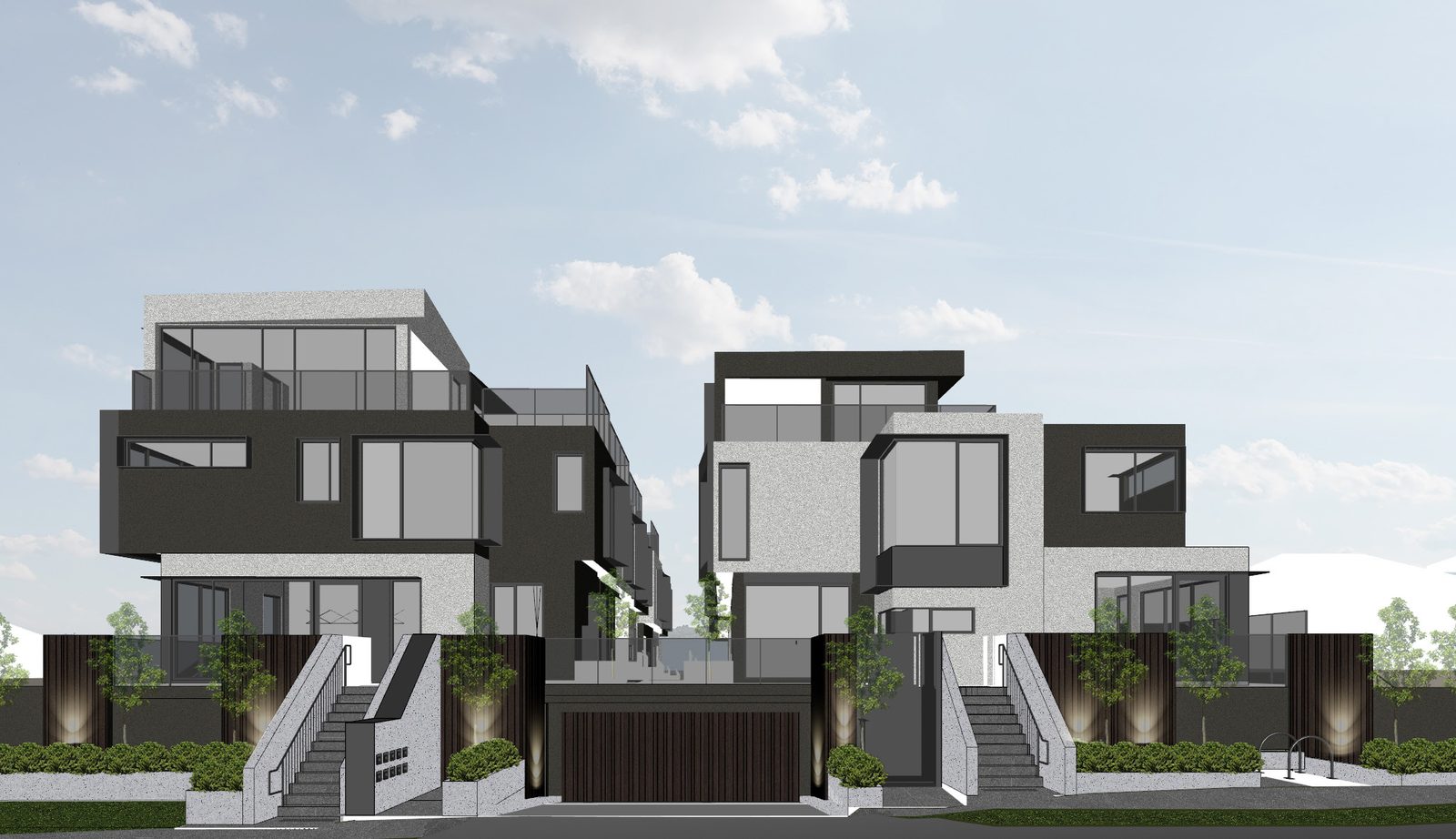 Elgar Road, Box Hill: Entry elevation, design development 2018
